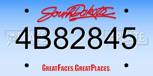 4B82845 South Dakota License Plate