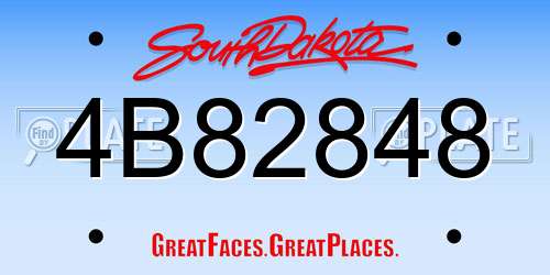 4B82848 South Dakota License Plate