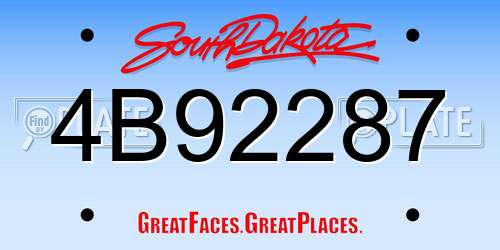 4B92287 South Dakota License Plate