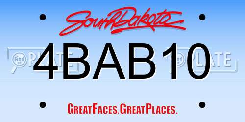 4BAB10 South Dakota License Plate