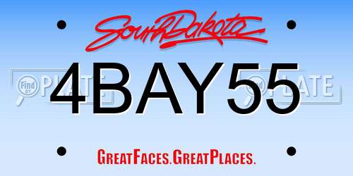 4BAY55 South Dakota License Plate
