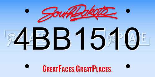 4BB1510 South Dakota License Plate