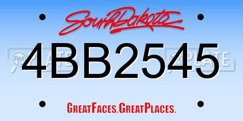 4BB2545 South Dakota License Plate