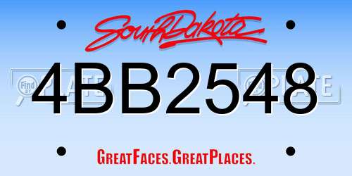 4BB2548 South Dakota License Plate