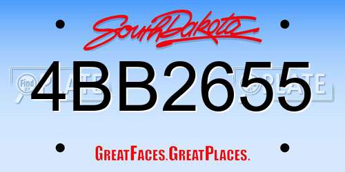 4BB2655 South Dakota License Plate