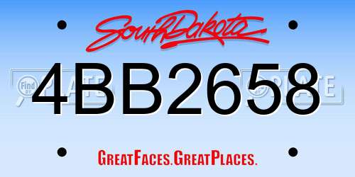 4BB2658 South Dakota License Plate
