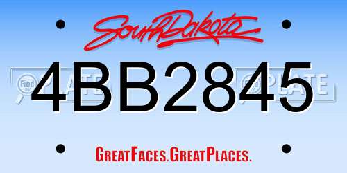 4BB2845 South Dakota License Plate
