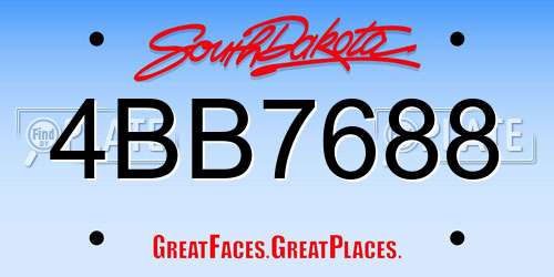 4BB7688 South Dakota License Plate