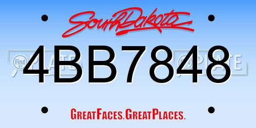 4BB7848 South Dakota License Plate