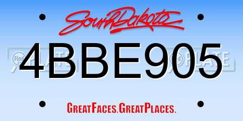 4BBE905 South Dakota License Plate