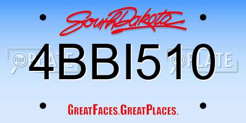 4BBI510 South Dakota License Plate