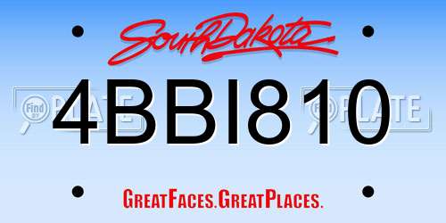 4BBI810 South Dakota License Plate