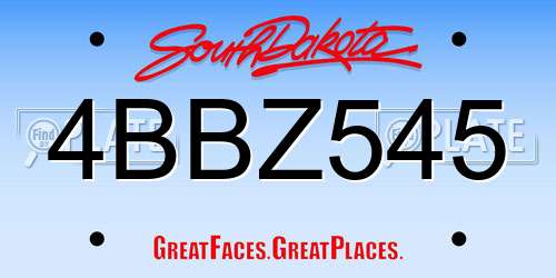 4BBZ545 South Dakota License Plate
