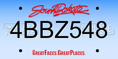 4BBZ548 South Dakota License Plate