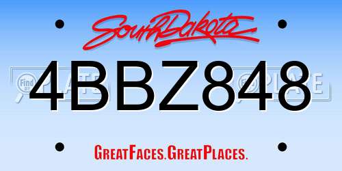 4BBZ848 South Dakota License Plate