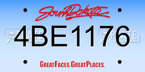 4BE1176 South Dakota License Plate