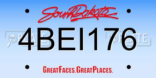 4BEI176 South Dakota License Plate