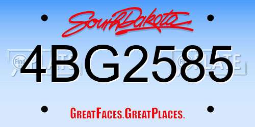 4BG2585 South Dakota License Plate
