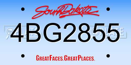 4BG2855 South Dakota License Plate
