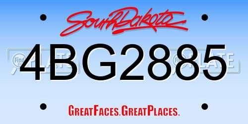 4BG2885 South Dakota License Plate