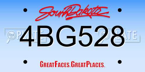 4BG528 South Dakota License Plate