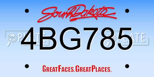4BG785 South Dakota License Plate