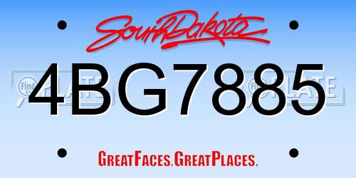 4BG7885 South Dakota License Plate