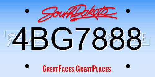 4BG7888 South Dakota License Plate