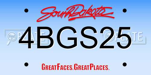 4BGS25 South Dakota License Plate