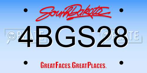 4BGS28 South Dakota License Plate