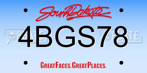 4BGS78 South Dakota License Plate