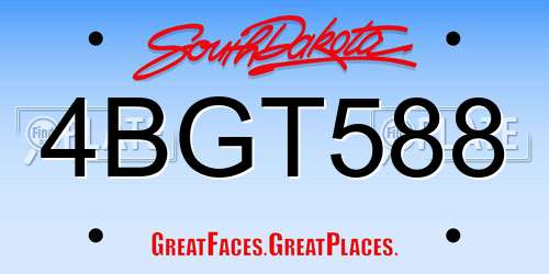 4BGT588 South Dakota License Plate