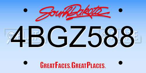 4BGZ588 South Dakota License Plate