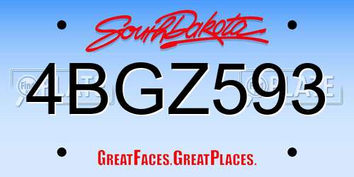 4BGZ593 South Dakota License Plate