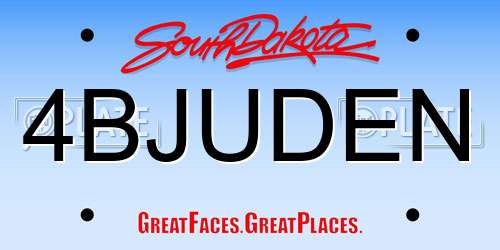 4BJUDEN South Dakota License Plate