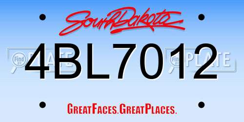 4BL7012 South Dakota License Plate