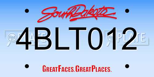4BLT012 South Dakota License Plate