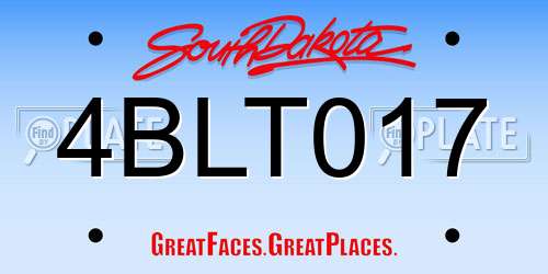 4BLT017 South Dakota License Plate