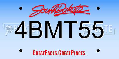 4BMT55 South Dakota License Plate