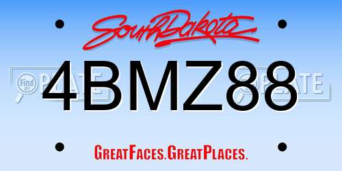 4BMZ88 South Dakota License Plate