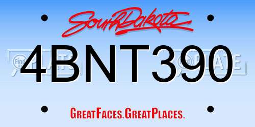 4BNT390 South Dakota License Plate