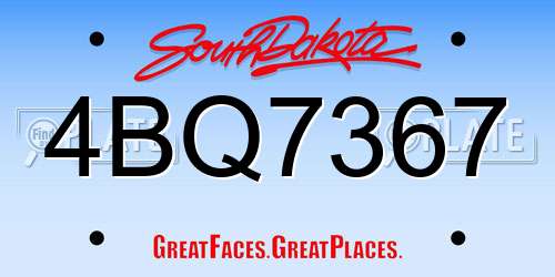 4BQ7367 South Dakota License Plate