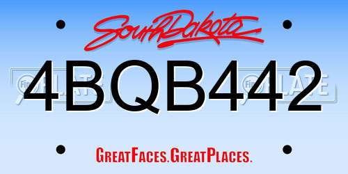 4BQB442 South Dakota License Plate