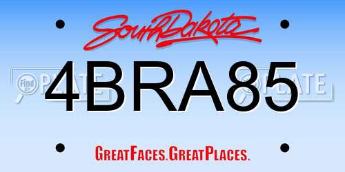 4BRA85 South Dakota License Plate