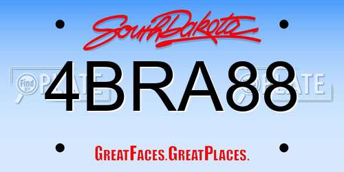 4BRA88 South Dakota License Plate