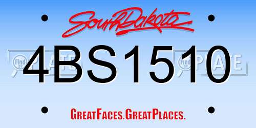 4BS1510 South Dakota License Plate