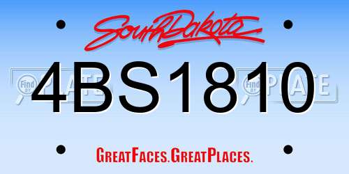 4BS1810 South Dakota License Plate