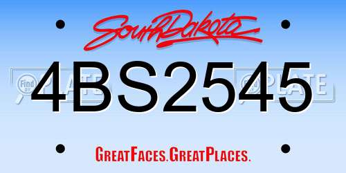 4BS2545 South Dakota License Plate