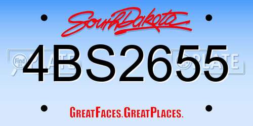 4BS2655 South Dakota License Plate