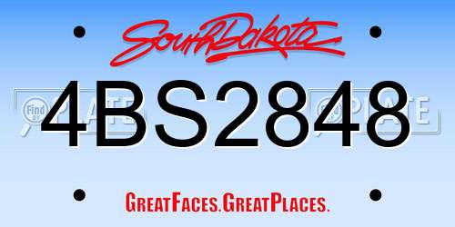 4BS2848 South Dakota License Plate